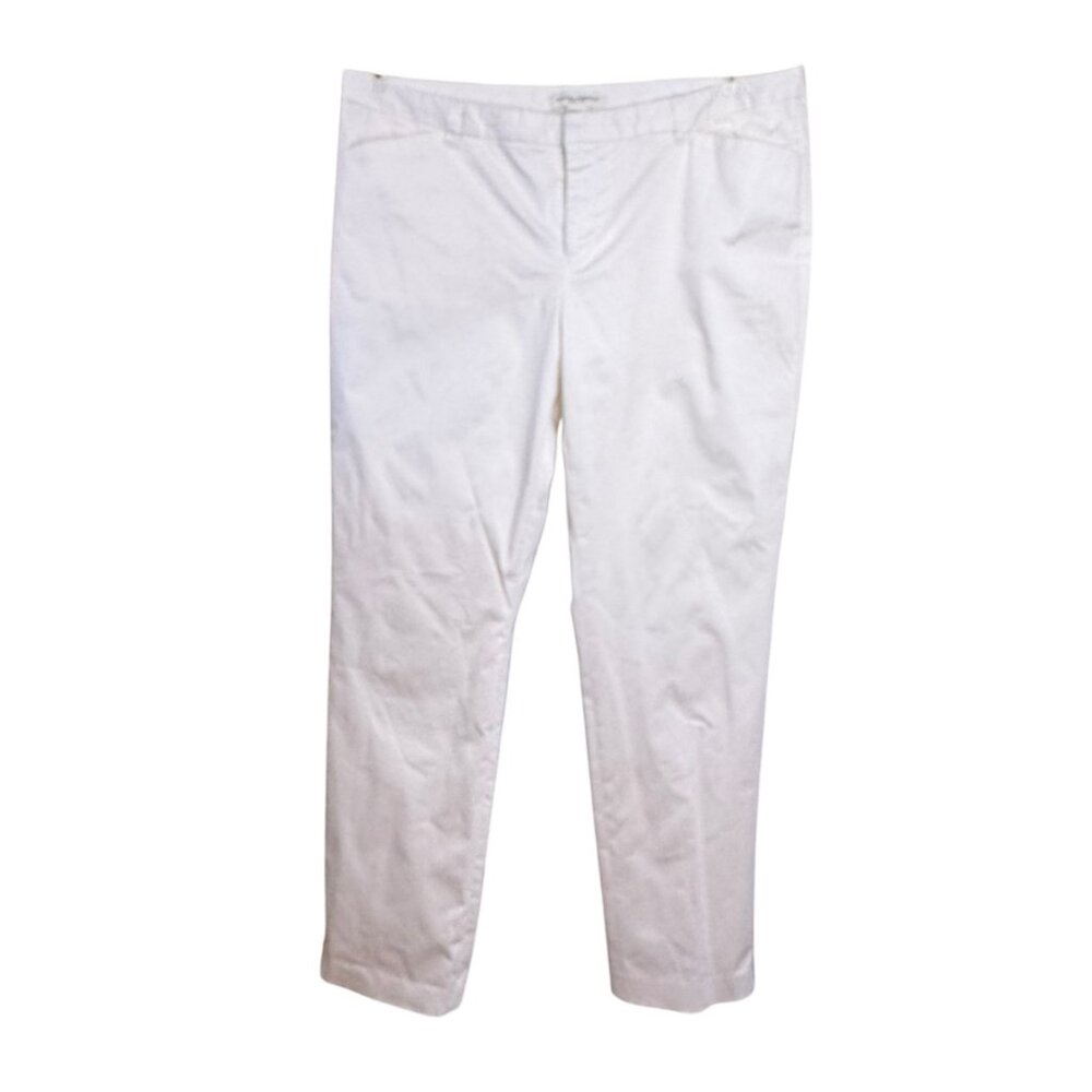 Banana Republic Ryan Fit White Pants Women’s Size 14 – Stretch Cotton Blend